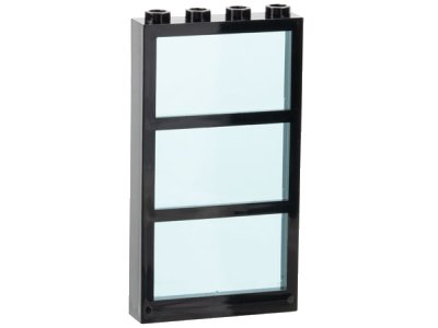 LEGO part Window 1 x 4 x 6 with 3 Panes with Fixed Trans-Light Blue Glass (6160c03)