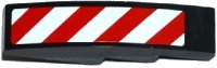 LEGO onderdeel Slope, Curved 4 x 1 with Red and White Danger Stripes Thin Pattern (White Corners) Model Right Side (Sticker) - Set 60075 61678pb082R