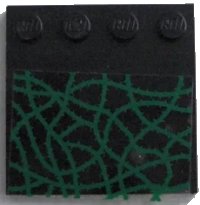 LEGO part Tile, Modified 4 x 4 with Studs on Edge with Green Vines Pattern (Sticker) - Set 4766 6179pb003