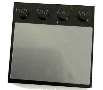 LEGO onderdeel Tile, Modified 4 x 4 with Studs on Edge with Silver Surface Pattern (Sticker) - Set 42096 (6179pb172)