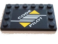 LEGO part Tile, Modified 4 x 6 with Studs on Edges with Code Pilot Pattern (Sticker) - Set 8479 6180pb004