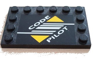 LEGO part Tile, Modified 4 x 6 with Studs on Edges with Code Pilot Pattern (Sticker) - Set 8479 (6180pb004)