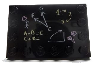 LEGO part Tile, Modified 4 x 6 with Studs on Edges with Blackboard Pattern (6180pb044)