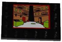 LEGO part Tile, Modified 4 x 6 with Studs on Edges with Street Alley on Screen Pattern (Sticker) - Set 79103 6180pb058