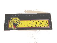 LEGO onderdeel Tile, Modified 6 x 16 with Studs on Edges with Roaring Cheetah Head on Yellow Rectangle Pattern (Sticker) - Sets 5599 / 5600 6205pb001