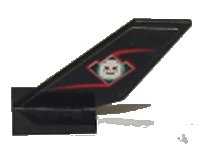 LEGO part Tail Shuttle with Skull Evil Minifigure Head Pattern on Both Sides (Stickers) - Set 4793 6239pb006