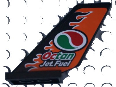 LEGO onderdeel Tail Shuttle with Octan Logo and 'Jet Fuel' Pattern on Both Sides (Stickers) - Set 60178 (6239pb084)
