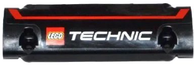 LEGO onderdeel Technic, Panel Curved 11 x 3 with Red Stripe and Technic Logo Pattern (Sticker) - Set 42024 (62531pb010)
