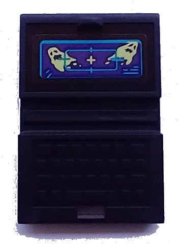 LEGO onderdeel Minifigure, Utensil Computer Laptop with Crosshairs and 2 Ghosts on Screen Pattern (Sticker) - Set 70423 (62698pb15)