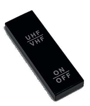 LEGO onderdeel Tile 1 x 3 with 'UHF/VHF' and 'ON/OFF' Pattern (63864pb115)