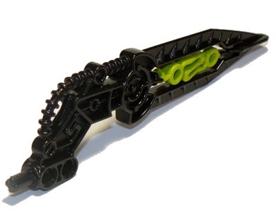 LEGO onderdeel Bionicle Wing Angled with Molded Lime Center Pattern (64263pb01)