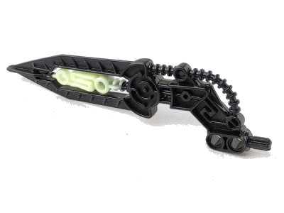 LEGO onderdeel Bionicle Wing Angled with Molded Glow In Dark Opaque Center Pattern (64263pb03)