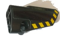 LEGO onderdeel Technic, Panel Fairing # 4 Small Smooth Long, Side B with Black and Yellow Danger Stripes Pattern (Sticker) - Set 42082 64391pb048