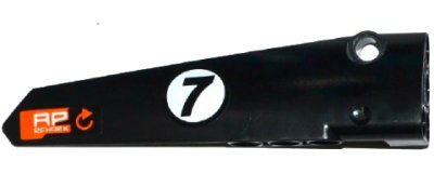 LEGO onderdeel Technic, Panel Fairing # 6 Long Smooth, Side B with 'AP REWORKX' and Number 7 in White Circle Pattern (Stickers) - Set 42050 (64393pb024)