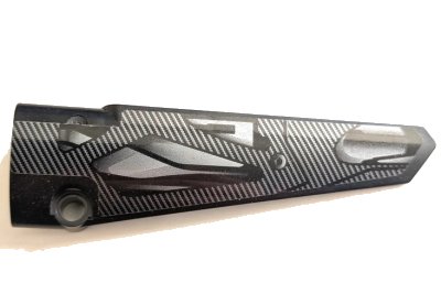 LEGO onderdeel Technic, Panel Fairing # 6 Long Smooth, Side B with Silver Carbon Fiber and Air Vents Pattern (Sticker) - Set 42162 (64393pb064)