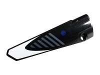 LEGO part Technic, Panel Fairing # 5 Long Smooth, Side A with Gray Stripes, Blue Circles and White Pattern (Sticker) - Set 42096 64681pb043