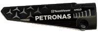 LEGO part Technic, Panel Fairing # 5 Long Smooth, Side A with White 'PETRONAS', 'AMD' and 'TeamViewer', Silver Air Vents and Mercedes-Benz Logo Repeating Pattern (Sticker) - Set 42165 64681pb066