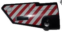 LEGO onderdeel Technic, Panel Fairing # 3 Small Smooth Long, Side A with Red and White Danger Stripes Pattern (Sticker) - Set 9395 64683pb037