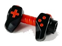 LEGO onderdeel Minifigure, Utensil Game Controller, Holes on Sides for Bar with Red Buttons and Center Handle Pattern 65080pb01