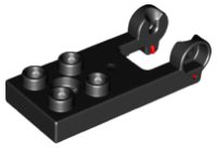 LEGO part Duplo, Plate 2 x 3 with 4 Studs and Hinge with Red Gaskets 65084