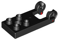 LEGO part Duplo, Plate 2 x 3 with 4 Studs and Hinge with Red Gaskets (65084)
