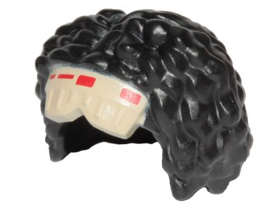 LEGO part Minifigure, Hair Female Medium Length Tousled with Center Part with Tan Macrobinocular Goggles Pattern (65618pb01)