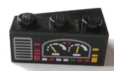 LEGO onderdeel Wedge 3 x 2 Right with Car Gauges Pattern (Sticker) - Set 8479 (6564pb04)