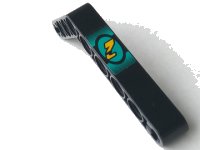 LEGO part Technic, Liftarm, Modified Bent Thick 1 x 9 (6 - 4) with Yellow Number 2 on Dark Turquoise Pattern (Sticker) - Set 8202 6629pb001
