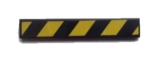 LEGO onderdeel Tile 1 x 6 with Black and Yellow Danger Stripes Pattern (Sticker) - Set 9486 (6636pb074)
