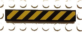 LEGO onderdeel Tile 1 x 6 with Black and Yellow Danger Stripes Thin Pattern (Sticker) - Set 60059 (6636pb091)