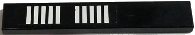 LEGO onderdeel Tile 1 x 6 with 10 White Stripes on Black Background Pattern (Sticker) - Set 2556 (6636pb208)