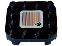 LEGO part Plate, Modified 4 x 4 with Rounded Corners and 4 Feet with Super Mario Scanner Code Handcar Pattern (Sticker) - Set 71437 66792pb012