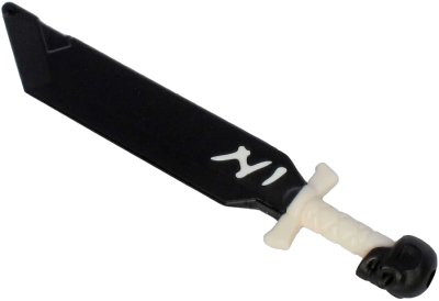 LEGO onderdeel Minifigure, Weapon Sword with Skull Pommel with Molded White Hilt (Ninjago Shadow Blade of Deliverance) (66954pb01)
