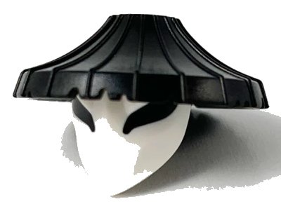 LEGO onderdeel Minifigure, Headgear Hat, Conical Asian with Raised Center and White Mask with Large Black Eyes Pattern (66959pb01)