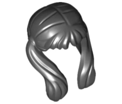 LEGO onderdeel Minifigure, Hair Female Long with Bangs and Front Pigtails - Flexible Rubber (68520)