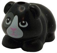 LEGO part Guinea Pig, Friends with Bright Pink Nose and Mouth, Black Eyes with Dark Bluish Gray Contour Right Eye and White Muzzle Pattern (Lucky) 6907pb02