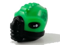 LEGO onderdeel Minifigure, Head, Modified Alien, Ridges, Spines, Breathing Mask, Bright Green Skin and Green Scales Pattern 69965pb01