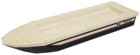 LEGO onderdeel Boat, Hull Unitary 32 x 10 x 1 2/3 with White Top with Police Red Line and Badge Logo Pattern on Both Sides (Stickers) - Set 6433 71610c01pb01