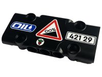 LEGO part Technic, Panel Plate 3 x 7 x 1 with 'OIL', License Plate '421 29', Carrot and Infinite Gradient Road Sign Pattern (Sticker) - Set 42129 71709pb004