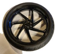 LEGO part Wheel 107.1mm D. x 24mm Motorcycle with Black Tire 132.6mm D. x 27mm Motorcycle Racing Tread Narrow (71720 / 71721) 71720c01