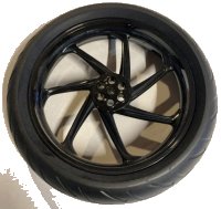 LEGO part Wheel 107.1mm D. x 24mm Motorcycle with Black Tire 139mm D. x 37mm Motorcycle Racing Tread (71720 / 71722) 71720c02