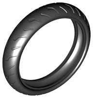 LEGO part Tire 132.6mm D. x 27mm Motorcycle Racing Tread Narrow 71721