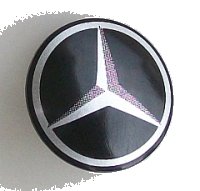 LEGO onderdeel Minifigure, Shield Circular Convex Face with Silver Mercedes-Benz Logo Pattern 75902pb06