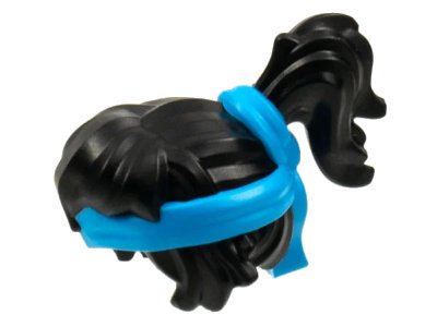LEGO onderdeel Minifigure, Hair Female with Ponytail, Dark Azure Headband Pattern (76917pb01)