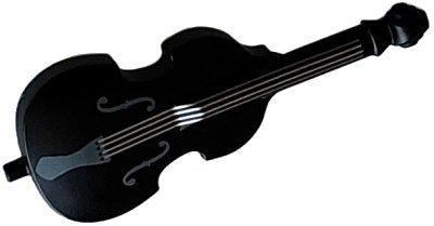 LEGO onderdeel Minifigure, Utensil Musical Instrument, Double Bass with Light Bluish Gray Tailpiece and F Holes and Silver Strings Pattern (80444pb02)