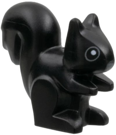 LEGO onderdeel Squirrel with Dark Bluish Gray Nose and Circles around Eyes with White Pupils Pattern (80679pb02)
