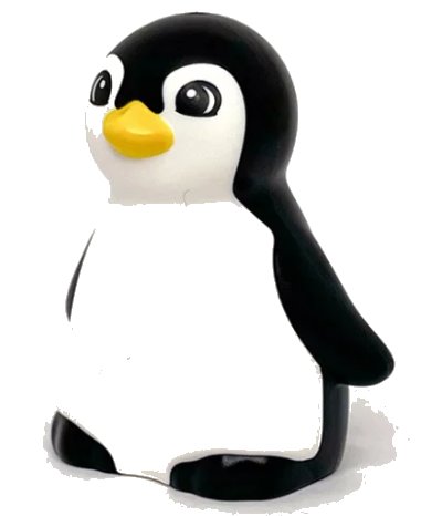 LEGO onderdeel Duplo Penguin Baby with Molded White Stomach and Face and Printed Yellow Beak and Black Eyes Pattern (84210pb01)