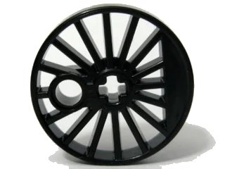 LEGO onderdeel Train Wheel RC, Spoked with Technic Axle Hole and Counterweight, 30 mm D. (Blind Driver) (85489a)