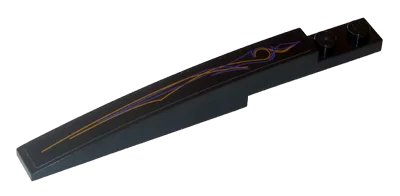 LEGO onderdeel Slope, Curved 10 x 1 with Purple and Gold Geometric Lines Pattern Model Right (Sticker) - Set 5984 (85970pb001R)