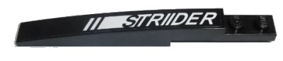 LEGO onderdeel Slope, Curved 10 x 1 with White and Black 'STRIIDER' Pattern Model Left Side (Sticker) - Set 70611 (85970pb019L)